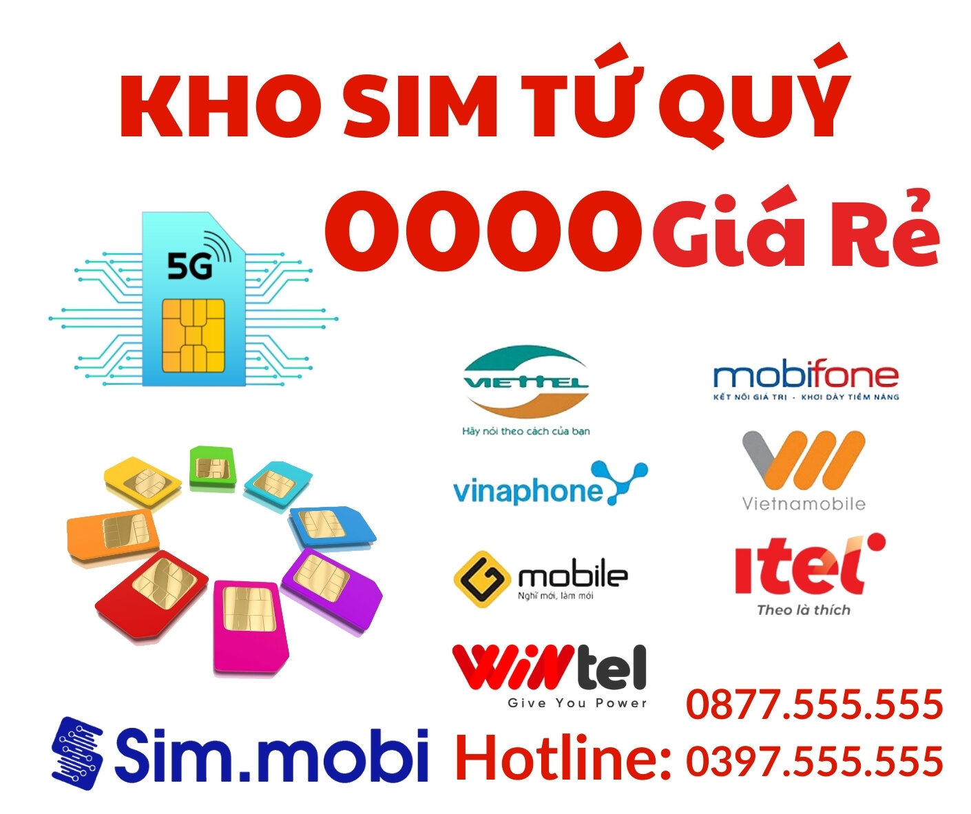 Kho Sim Tứ Quý 0000 Giá Rẻ - Sim.mobi