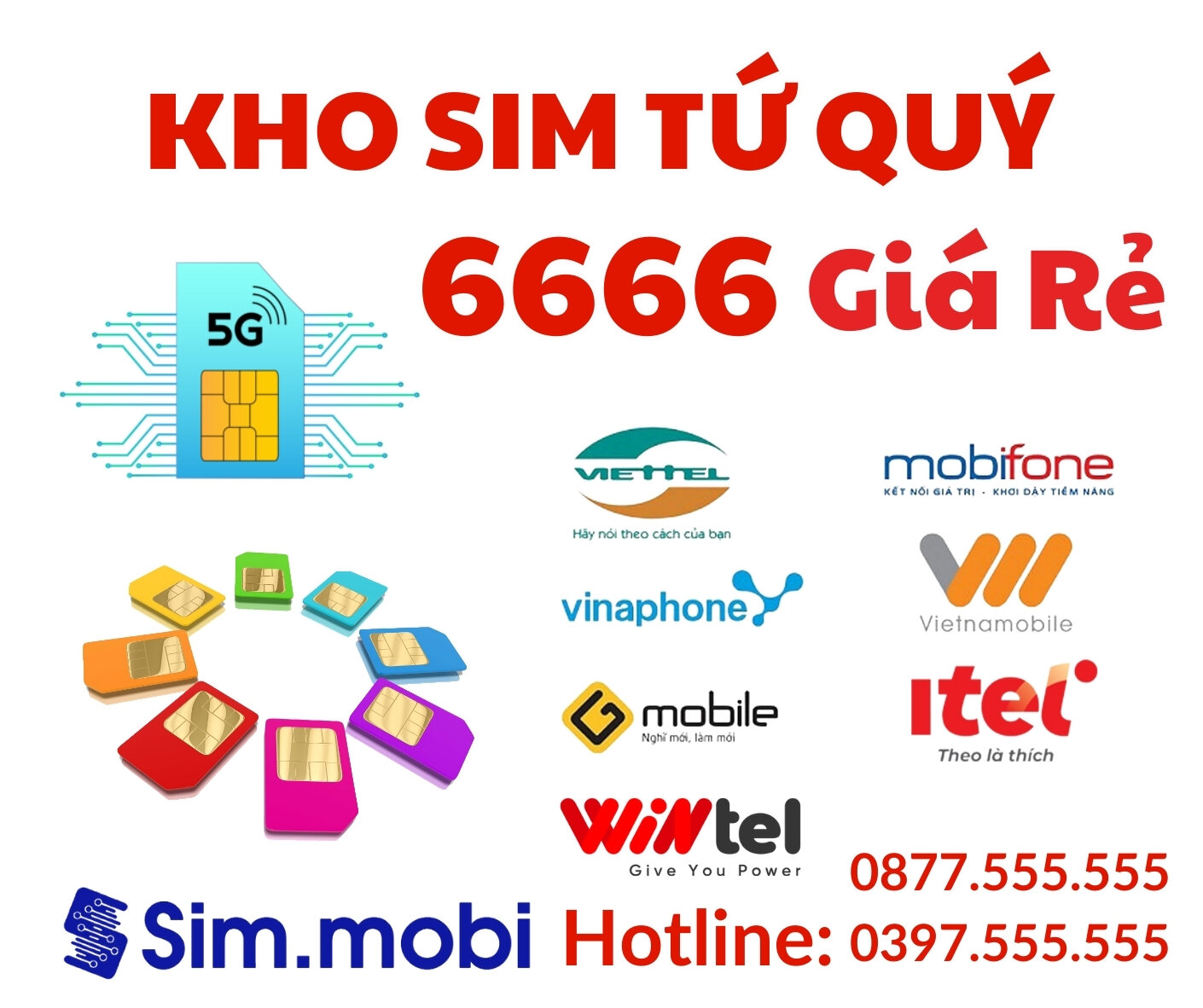 Kho Sim Tứ Quý 6666 Giá Rẻ - Sim.mobi