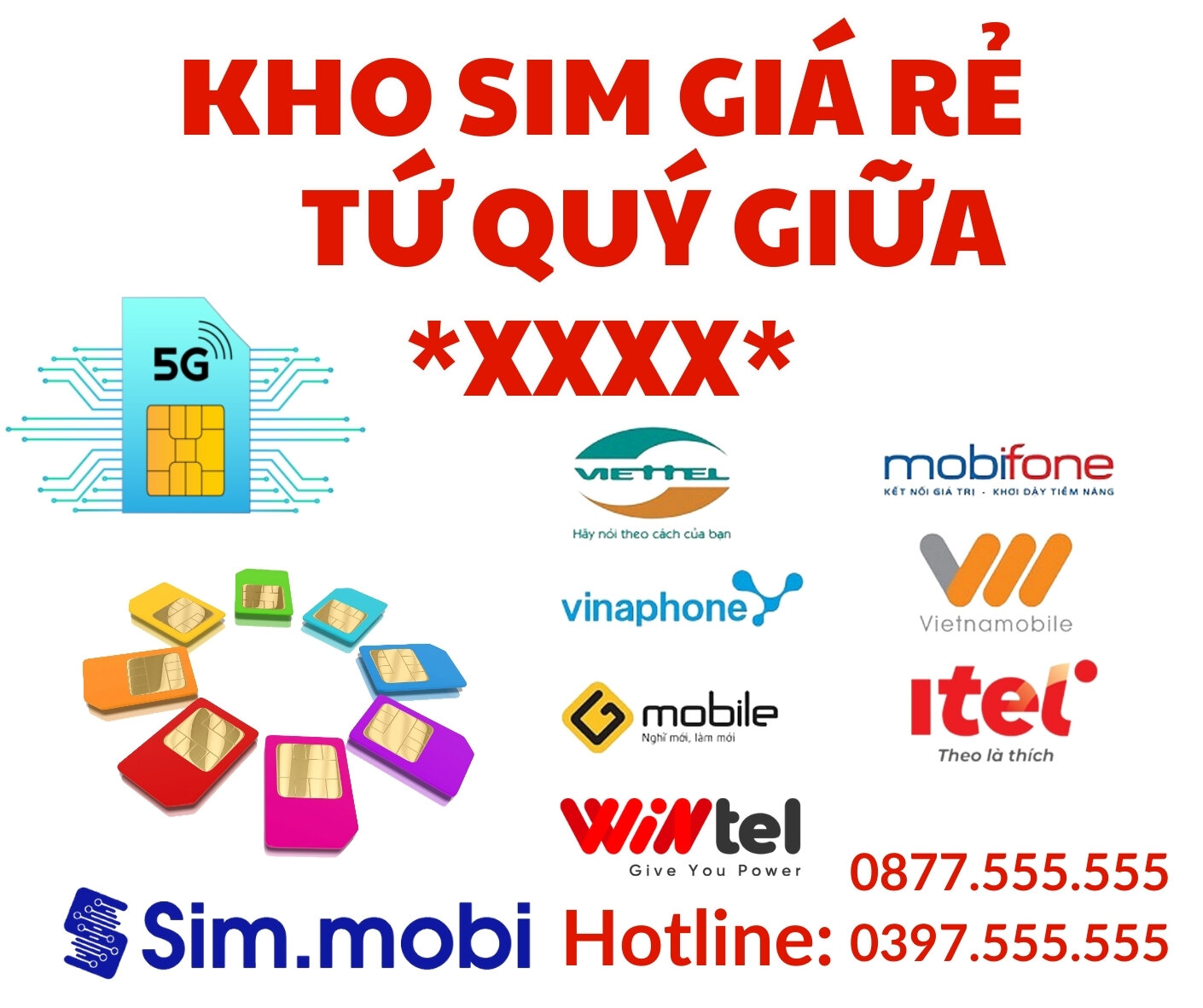 Kho Sim Tứ Quý Giữa Giá Rẻ - Sim.mobi